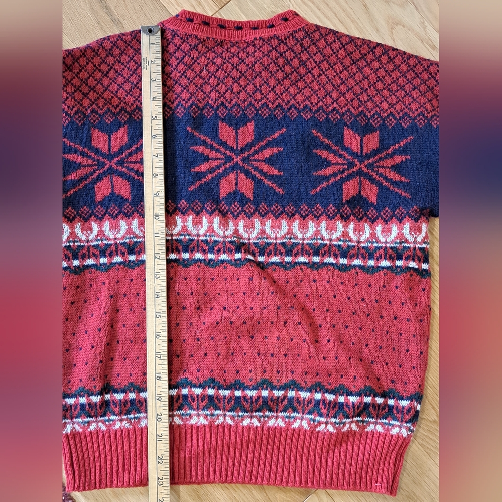 Vintage Pendleton Wool Knit Sweater Medium Red Em… - image 8